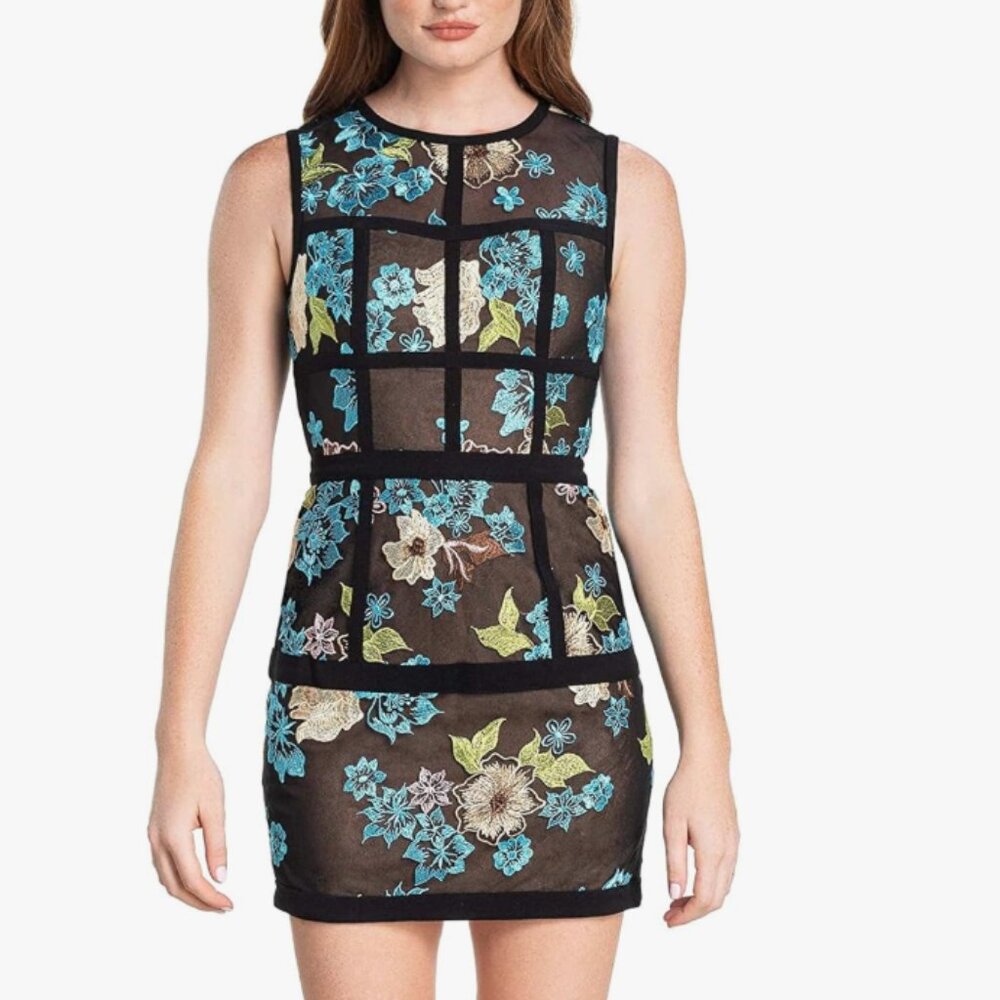 Dress the Population Floral Roxana Mini Dress - M